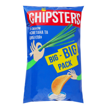 Чипси картопляні Сметана та цибуля Chipster's м/у 160г