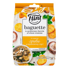 Сухарики пшеничні Гриби у вершковому соусі Baguette Flint м/у 140г Сухарики пшеничні Гриби у вершковому соусі Baguette Flint м/у 140г