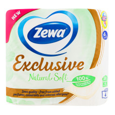 Папір туалетний 4 шари Natural Soft Zewa 4шт