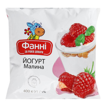 Йогурт 1% питний Малина Фанні м/у 400г