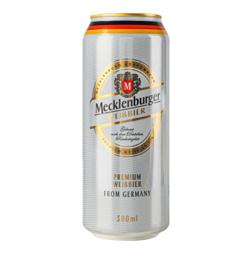 Пиво 0.5л 5.1% світле пшеничне нефільтроване пастеризоване Weissbier Mecklenburger з/б