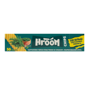 Чипси картопляні пластинки Маринований кріп Hroom к/у 50г