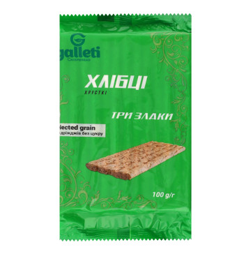 Хлібці Три злаки Galleti м/у 100г