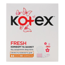 Прокладки щоденні жіночі гігієнічні Deo Normal Plus Kotex 56шт