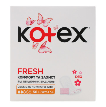Прокладки щоденні жіночі гігієнічні Deo Normal Plus Kotex 56шт