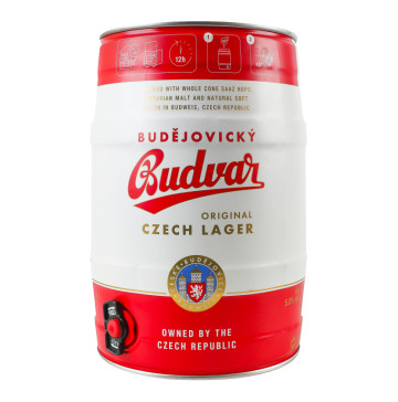 Пиво 5л 5% світле Budweiser Budvar кег