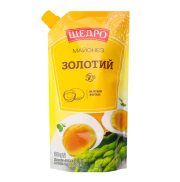 Майонез 50% на яєчних жовтках Золотий Щедро д/п 300г