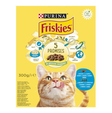 Корм сухий повнораціонний для стерилізованих котів з лососем та овочами Friskies к/у 300г