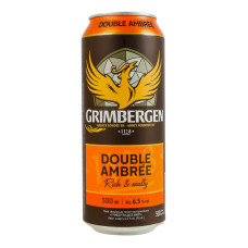 Пиво спеціальне темне пастеризоване Double ambree Grimbergen 6.5% з/б 500мл Пиво спеціальне темне пастеризоване Double ambree Grimbergen 6.5% з/б 500мл
