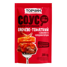 Соус кулінарний з цибулею та солодким перцем пастеризований Овочево-томатний Торчин м/у 200г