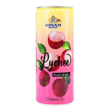 Напій безалкогольний соковий негазований пастеризований Lychee Bisan-Drinks з/б 250мл