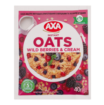 Каша вівсяна миттєвого приготування Wild berries&Cream Axa м/у 40г