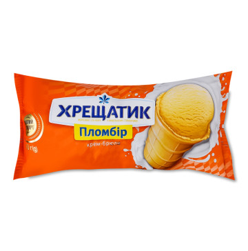 Морозиво 12% пломбір у вафельному стаканчику Крем-брюле Золотий стандарт Хрещатик м/у 90г
