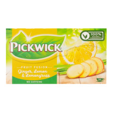 Чай фруктово-трав'яний ароматизований Ginger Lemon&Lemongrass Fruit Fusion Pickwick к/у 20х2г