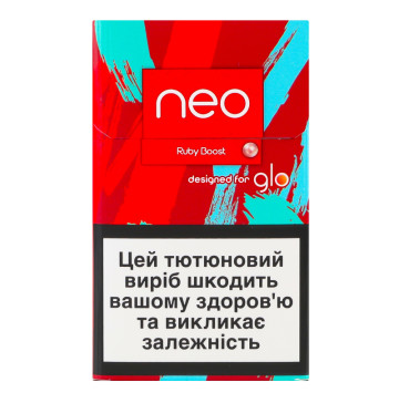 Виріб тютюновмісний для електричного нагрівання з фільтром Neo Ruby Boost 20шт