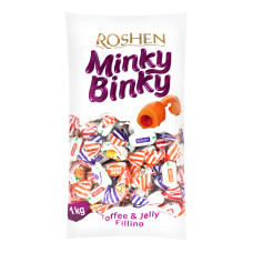 Цукерки неглазуровані з желейними начинками Minky Binky Roshen м/у 1кг Цукерки неглазуровані з желейними начинками Minky Binky Roshen м/у 1кг
