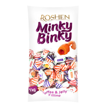 Цукерки неглазуровані з желейними начинками Minky Binky Roshen м/у 1кг