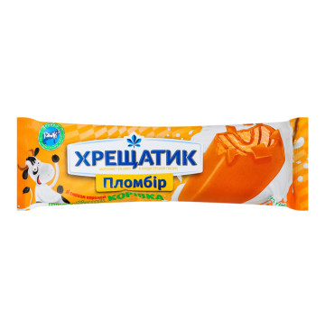 Морозиво 12% пломбір зі смаком карамелі Корівка Хрещатик м/у 75г