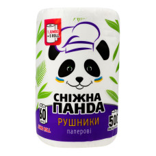 Рушники паперові 2-х шарові 500 листів Jumbo roll Сніжна Панда 1шт