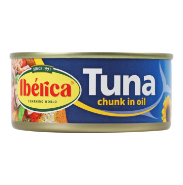 Тунець цілий в олії стерилізований Iberica з/б 150г