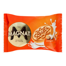 Морозиво сендвіч на печиві з комбінованим складом сировини Double caramel spicy cookies Magnat м/у 70г