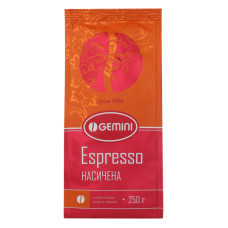 Кава натуральна смажена в зернах Espresso Gemini м/у 250г
