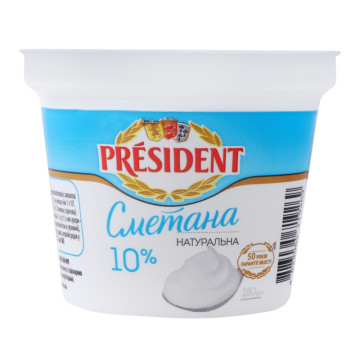 Сметана 10% President ст 180г