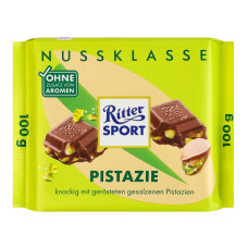 Шоколад молочний з підсмаженими солоними шматочками фісташок Ritter Sport м/у 100г