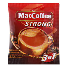 Напій кавовий розчинний з цукром та підсолоджувачем 3в1 Strong MacCoffee м/у 16г