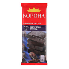 Шоколад 72% екстрачорний Корона м/у 85г