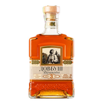 Коньяк 500мл 40% ординарний 3 зірки Довбуш Карпатський пл