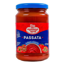Пюре томатне 10% натуральне стерилізоване з перетертих томатів Passata Маленький кухар с/б 300г Пюре томатне 10% натуральне стерилізоване з перетертих томатів Passata Маленький кухар с/б 300г