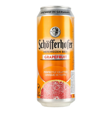 Пиво спеціальне 0.5л 2.5% пшеничне нефільтроване з додаванням соку Grapefruit Schofferhofer з/б