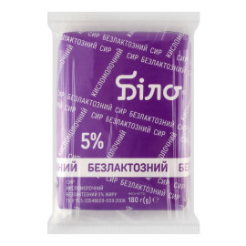 Сир кисломолочний 5% безлактозний Біло м/у 180г