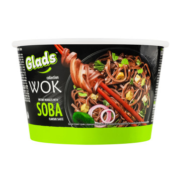 Локшина швидкого приготування з соусом Soba Wok Glads ст 95г
