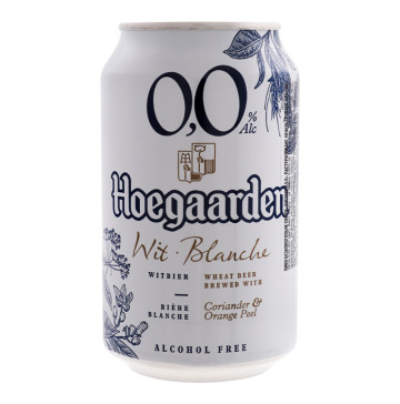 Пиво 0.33л 0.05% світле пастеризоване нефільтроване Hoegaarden з/б