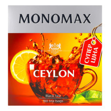 Чай чорний байховий дрібний Ceylon Monomax к/у 100х1.5г