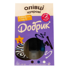 Декорації кондитерські Олівці цукрові перламутрові зі смаками Добрик к/у 3х20г