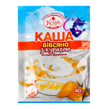 Каша миттєвого приготування з курагою Вівсяна Козуб продукт м/у 40г