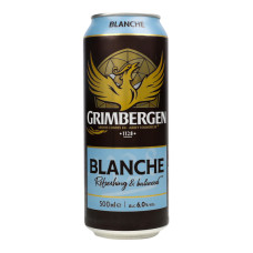 Пиво спеціальне 0.5л 6% світле пастеризоване Blanche Grimbergen з/б