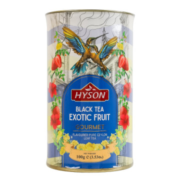Чай чорний байховий листовий з тропічним ароматом Exotic Fruit Gourmet Hyson тубус 100г