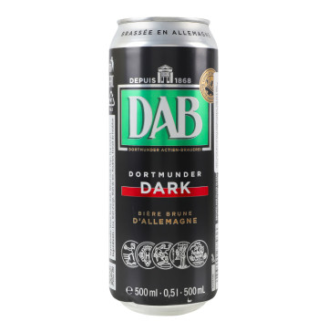 Пиво 0.5л 4.8% темне фільтроване пастеризоване Dark DAB з/б