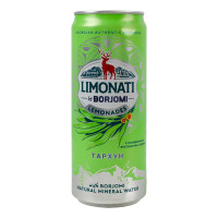 Напій безалкогольний сильногазований соковий пастеризований Тархун Limonati Borjomi з/б 330мл