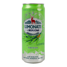 Напій безалкогольний сильногазований соковий пастеризований Тархун Limonati Borjomi з/б 330мл