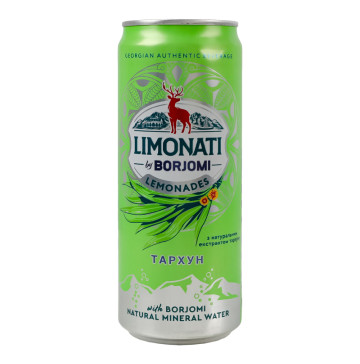 Напій безалкогольний сильногазований соковий пастеризований Тархун Limonati Borjomi з/б 330мл