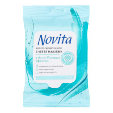 Серветки вологі для зняття макіяжу з Анти-Полюшн ефектом Novita 15шт