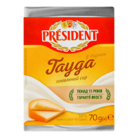 Сир плавлений 38% з сиром Гауда President м/у 70г