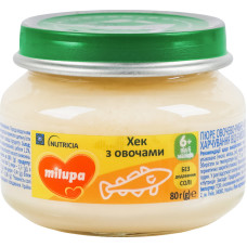 Пюре для дітей від 6міс овочево-рибне Хек з овочами Milupa с/б 80г
