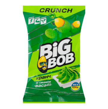 Арахіс жарений солоний в хрусткій оболонці Васабі Crunch Big Bob м/у 90г