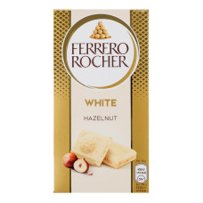 Шоколад білий з горіховою начинкою та подрібненими лісовими горіхами Ferrero Rocher к/у 90г Шоколад білий з горіховою начинкою та подрібненими лісовими горіхами Ferrero Rocher к/у 90г